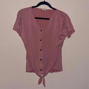 Vintage Weatherproof Cable Knot Short Sleeve Sweater Top Preppy Light Academia